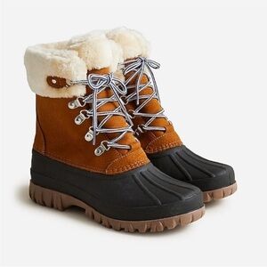 J. Crew Perfect Winter Boots With Sherpa H1891 Brown 9